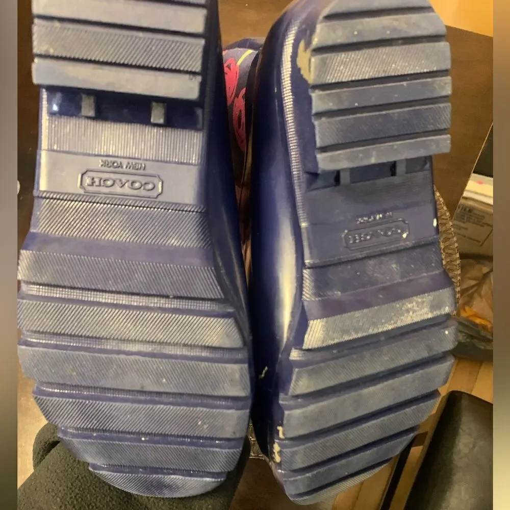 Coach Pearl Rain boots Size 5B Purple